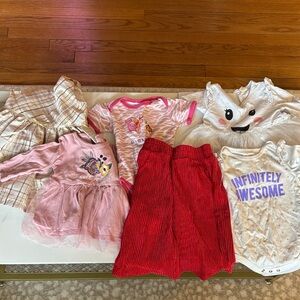 Mixed Baby Girls Clothing Bundle - Pink, Red, Cream